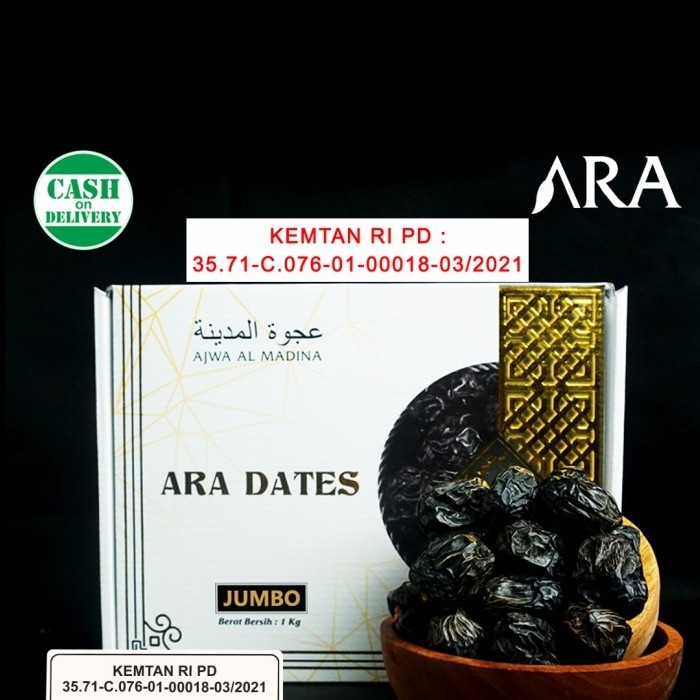 

Terlaris Kurma Nabi / Kurma Ajwa Jumbo Ara Dates 1Kg