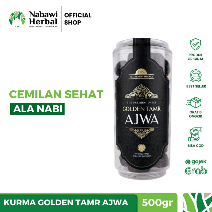 

Promo!! Kurma Golden Tamr Ajwa 500Gr