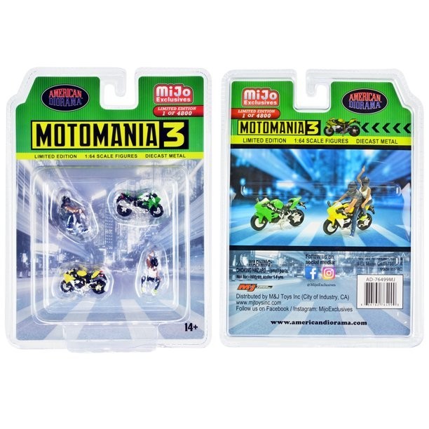 AD-76499MJ AMERICAN DIORAMA MOTOMANIA 3 MOTOR FIGURE SET MIJO
