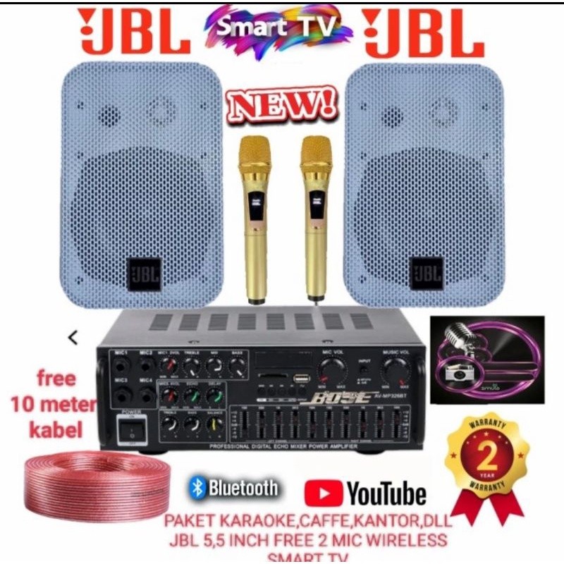 paket karaoke JBL 5,5 inch caffe, restoran,rumahan dll white jt-525