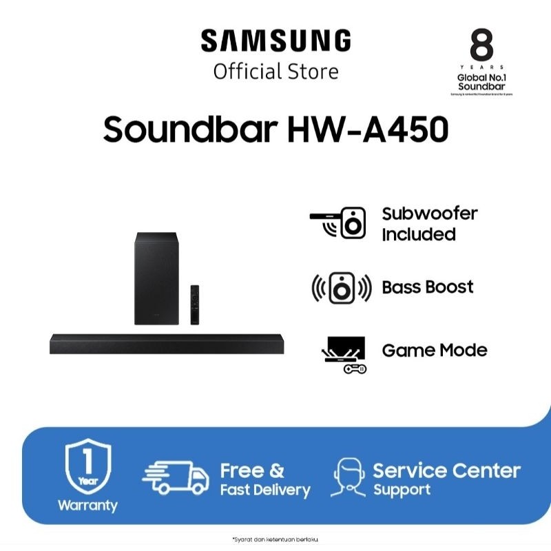 Samsung HW-A450 Soundbar With Subwoofer include 2.1ch