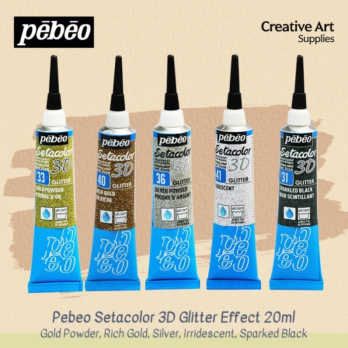 

TERBARU Pebeo Setacolor 3D Glitter Effect 20ml Cat Outline Kain/Fabric Bluebox