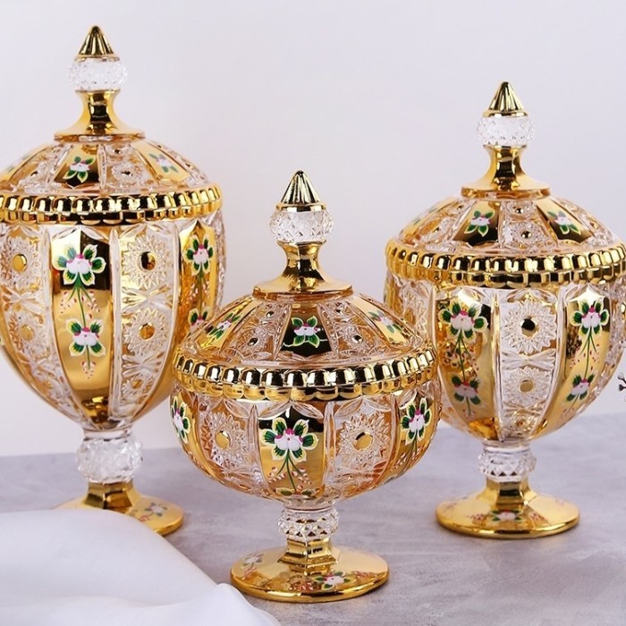 Toples Kristal Toples Kaca Stoples Kue Glass Canister Crystal Canister