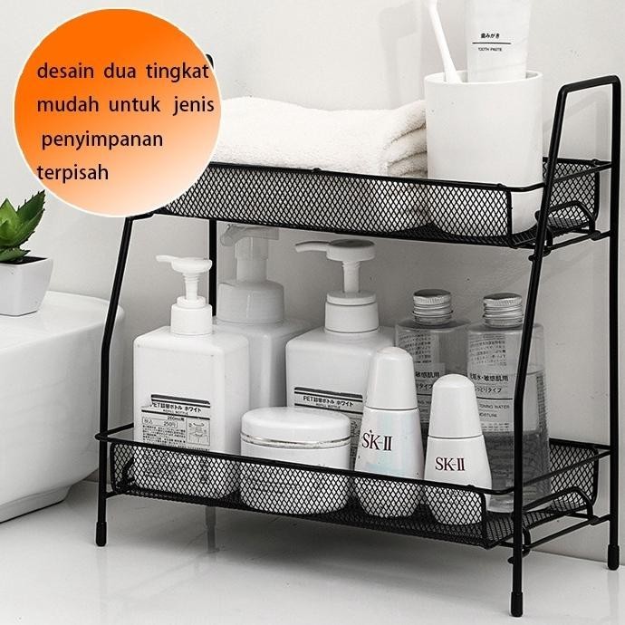 

TERUJI [ Fe ] Rak Bumbu Dapur Serbaguna Susun Besi Stainless Minimalis Rak Kosmetik Rak Bumbu Masak