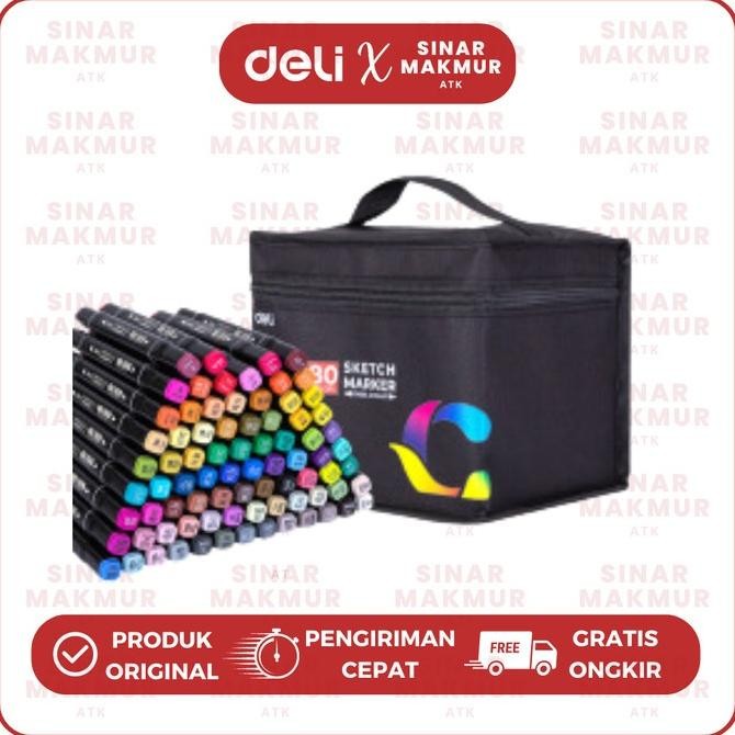 

Sketch Marker Dual Tip Alcohol Based 80 Warna Deli 70806-80 (Set)