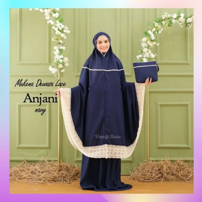 Mukena dewasa katun model terbaru renda adem anjani mukena polos putih lembut premium