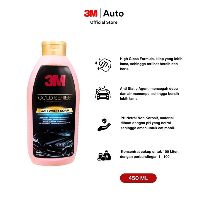 3M Paket Lap Kain Microfiber Sabun Cuci Mobil - 39016 & Wash