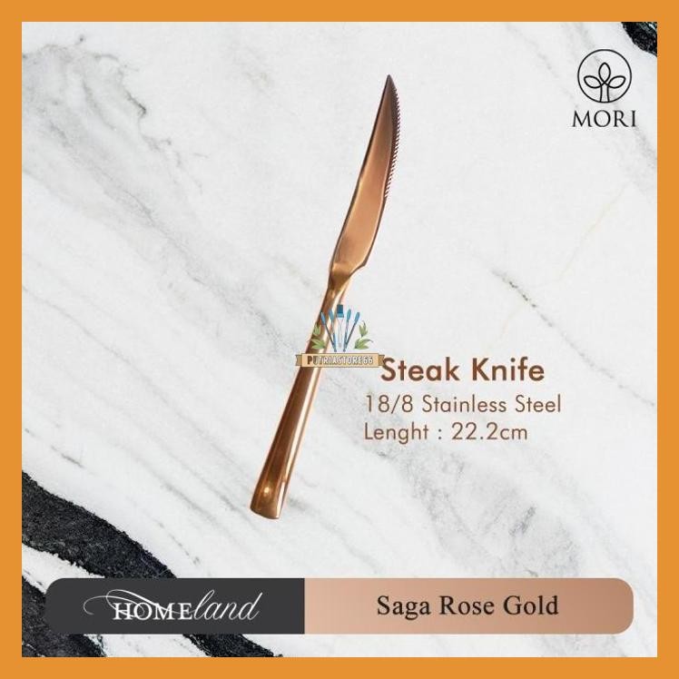 SAGA ROSE GOLD STEAK KNIFE / PISAU MAKAN