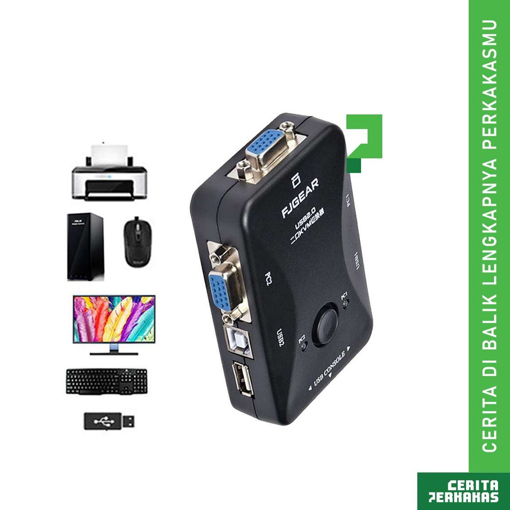 Switch KVM 2 Port USB CP / Manual / VGA