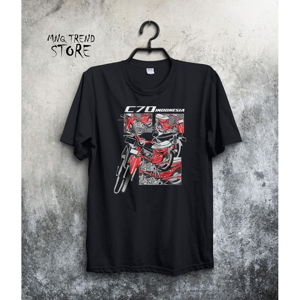 Baju Kaos Otomotif Honda Klasik C70 Indonesia - Kaos Distro Pria Wanita Kualitas Premium