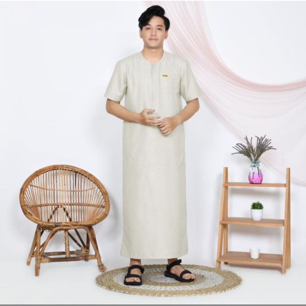 GAMIS PRIA Jay Jubah Gamis PREMIUM TERMURAH Pria Dewasa Lengan Pendek Embos premium tebal adem