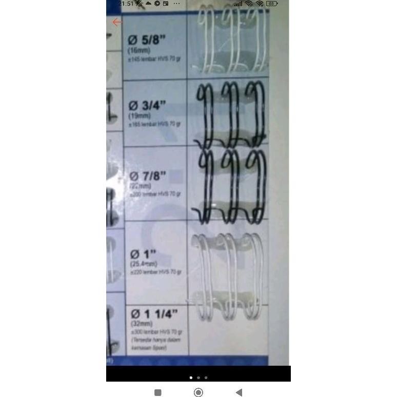 

DESPO RING KAWAT JILID NO 10 - 20, PUTIH