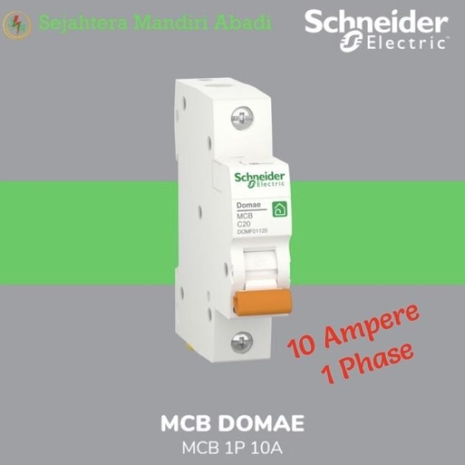 terbaru mcb 10ampere 1phase domae 6ka schneider original
