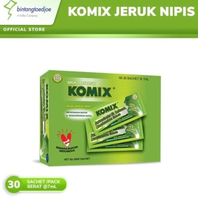 SALE OBAT BATUK KOMIX RASA JERUK NIPIS 1 BOX ISI 30 SACHET ORIGINAL 100%