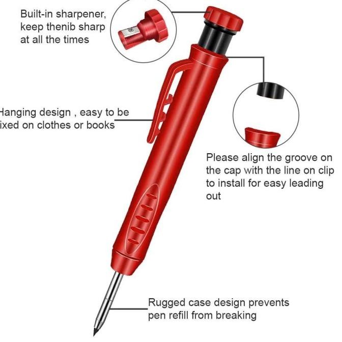 

Promo Pensil Penanda Tukang Konstruksi Kayu Besi Beton Marking Pencil+Refill COD