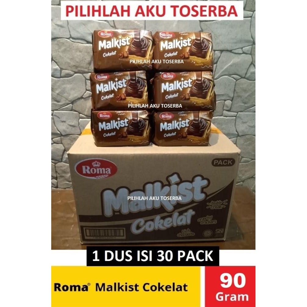 

Ele Biskuit Roma Malkist Cokelat Coklat Creakers 90 Gr - ( 1 Dus Isi 30 )