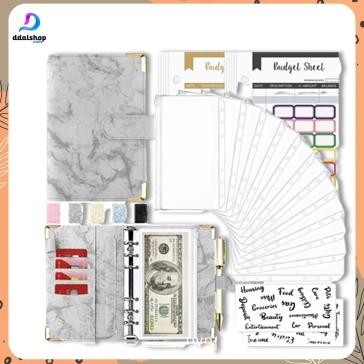 

ANGELO BUDGETING BINDER A6 ORGANIZER UANG CASH BUDGET ENVELOPE ZIPPER BAHAN PU LEATHER