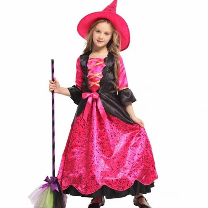 Pink WITCH toddler girl costume halloween kostum penyihir anak