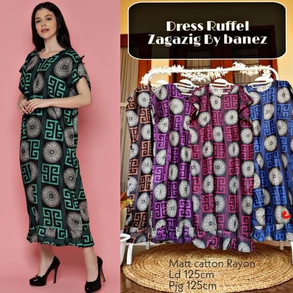 KLO ZAREERA DASTER RUFFLE ZAGAZIG - TERBARU DRESS MAMA BUSUI XXL- BAJU TIDUR ANAK MUDA - PAKAIAN REM