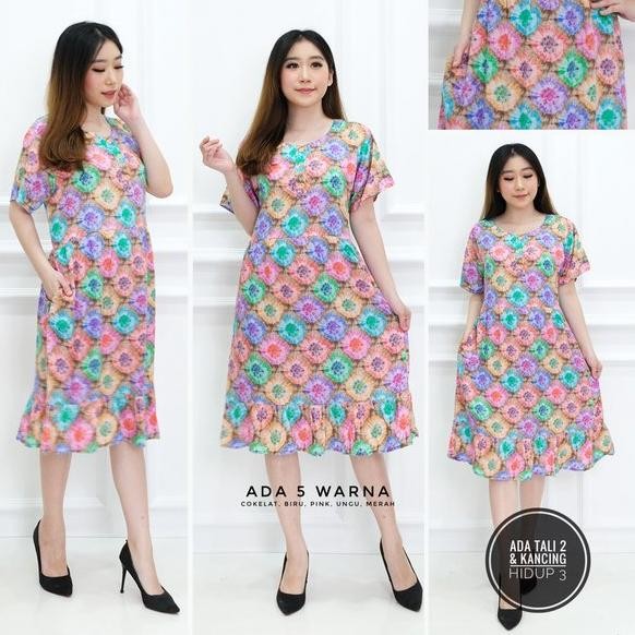 KLO Daster Baju Tidur Batik Ibu Anak 1 2 3 4 tahun Lengan Pendek Jumputan