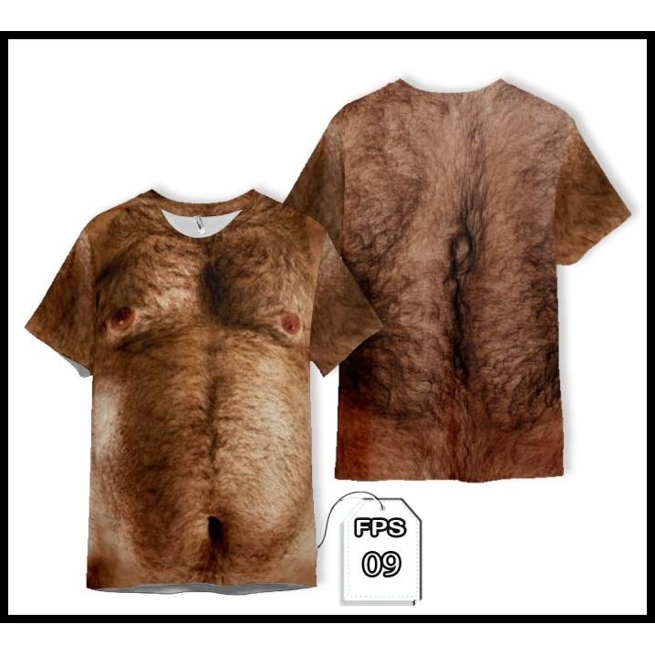 Kaos Ugly Perut Buncit Full Printing 3D Baju Printing Harimau #Fps-09 Best Seller