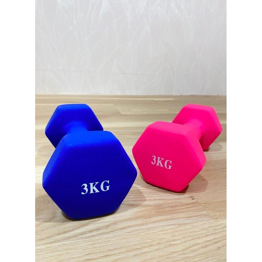 Dumbell 3G Dumbbell Neoprene Barbel Vinyl Anti Lip 3 G Barbel Neoprene Dumbell Neoprene Baber Dumbel