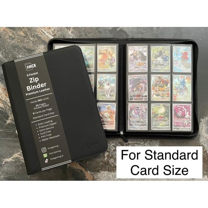 

HICE Premium Zip Album Card Binder 9 Pocket Binder Kartu Pokemon Magic