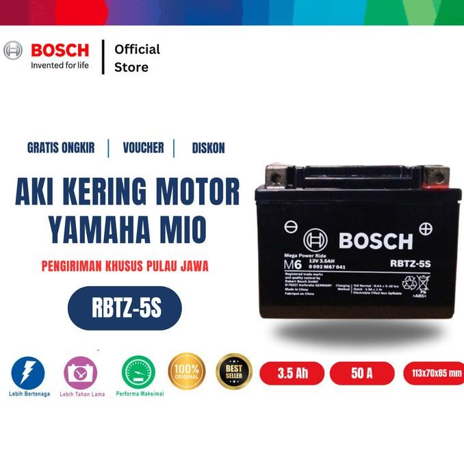 Aki Kering Motor Yamaha Mio Cw, Gt, M3 125, J, New Mio - Bosch Rbtz-5S