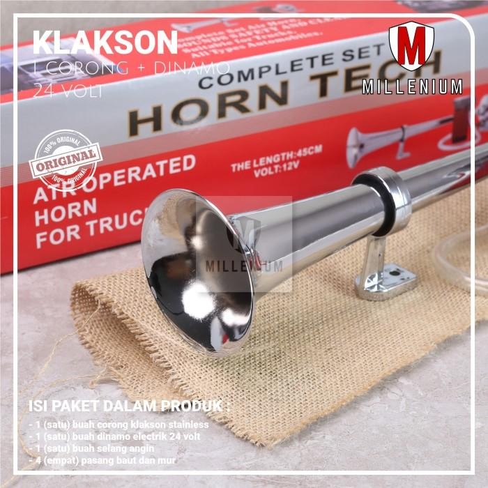 KLAKSON MOBIL TRUK BUS 1 CORONG KOMPLIT DINAMO ELEKTRIK 24 VOLT