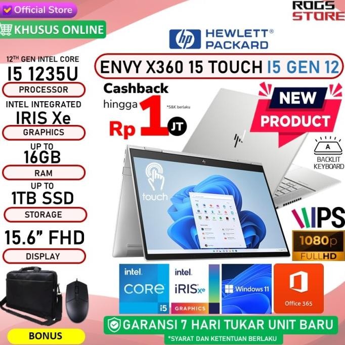Laptop Hp Envy X360 15 Touch Core I5 1235 Ram 8Gb 512Gb Ssd W11 15"Fhd