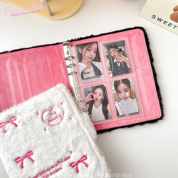 

Bibimcat - (A5 Size) Binder Photocard Ribbon Coquette A5 6 Ring / Album PC Polaroid Bulu