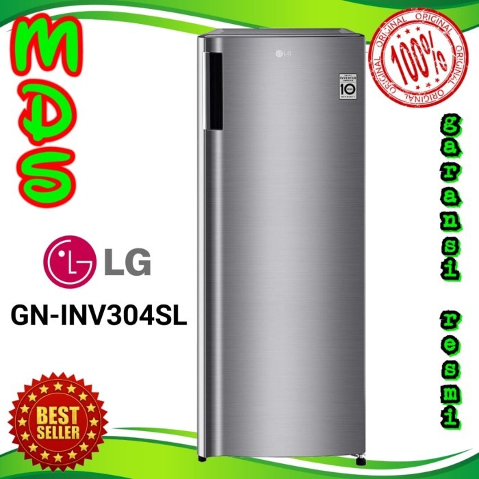 Freezer LG GN-INV304SL INVERTER 6 rak lemari es pembeku es batu kulkas
