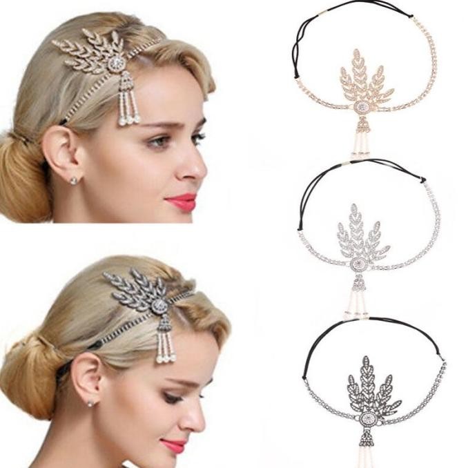 Hairpiece Mahkota Great Gatsby Headpiece Aksesoris Hiasan Rambut Pesta