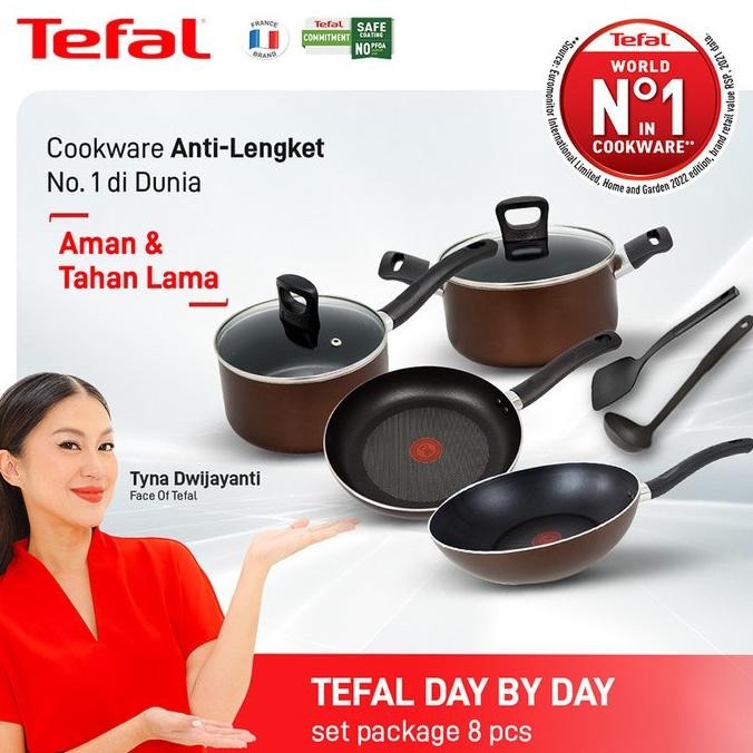 

Tefal Day By Day Set Package 8 Pcs - Wajan Panci Hampers Parsel Gift