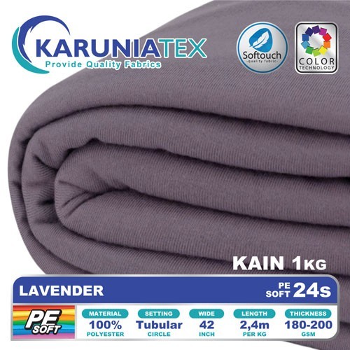 

Kain Kaos PE Soft 24s Kiloan Lavender Karunia Textile