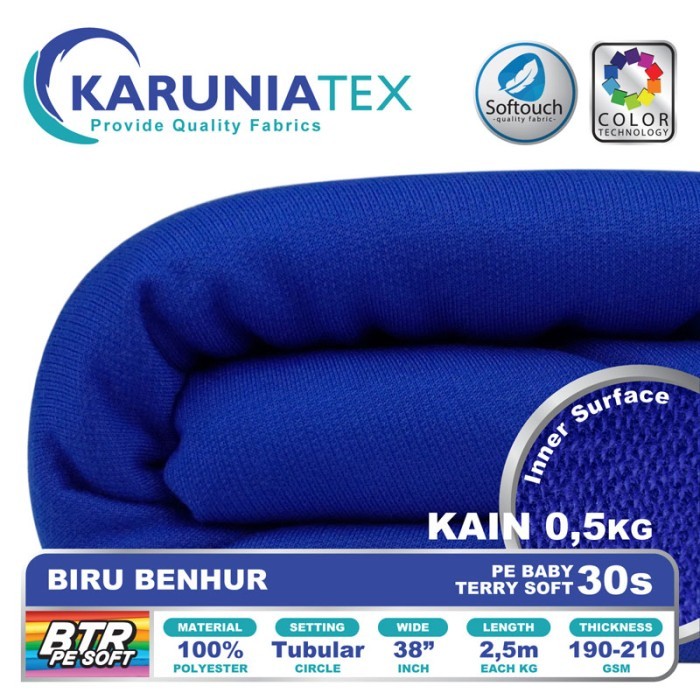 

Bahan Baby Terry PE Soft 30s 0,5Kg Biru Benhur Karunia Textile