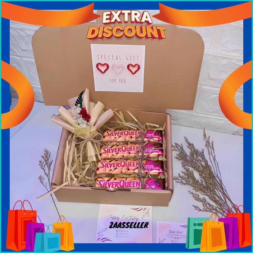 

Hampers Gift Box Coklat Untuk Kado Ulang Tahun / Anniversary / Valentine / Lebaran / Wisuda Termurah Banget