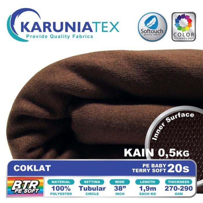 

Bahan Baby Terry PE Soft 20s 0,5Kg Coklat Karunia Textile