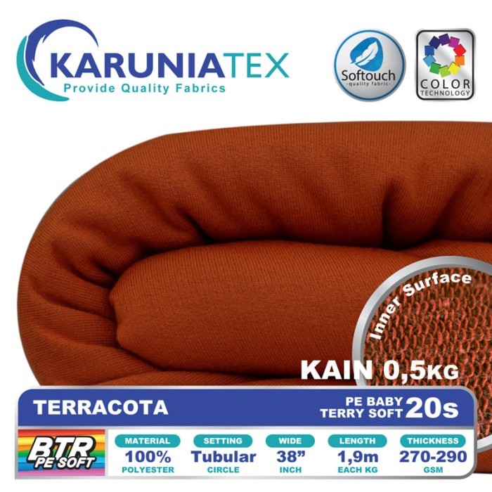 

Bahan Baby Terry PE Soft 20s 0,5Kg Terracota Karunia Textile