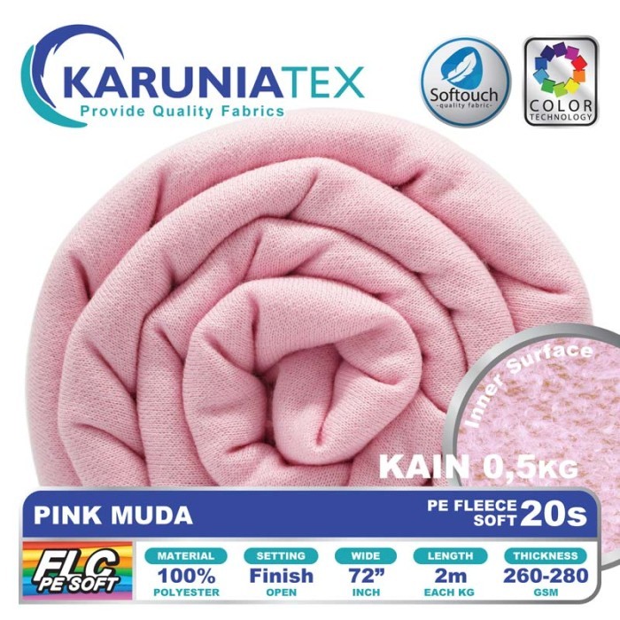 

Bahan Fleece PE Soft 20s 0,5 Kg Pink Muda Karunia Textile