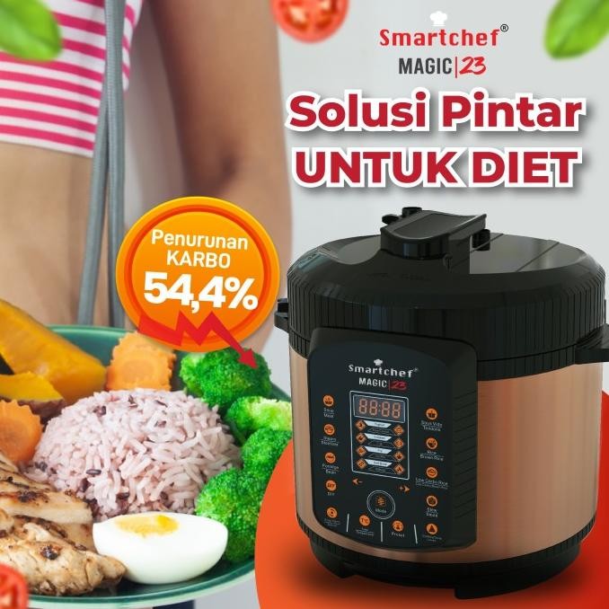 Smart Chef Low Carbo Rice Cooker Pressure Cooker Listrik Garansi Resmi