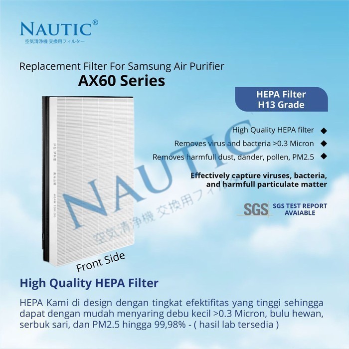 Replacement Filter untuk Air Purifier Samsung AX60 Series/HEPA+Carbon
