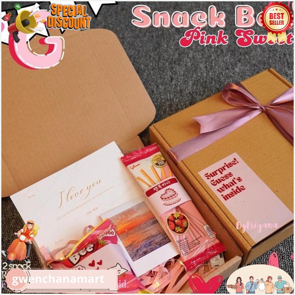 

Hampers Snack Box Set Kado Jajan Makanan Minuman Makanan Ringan Ulang Tahun Valentine Wisuda Anniversary Sempro Hari Guru Pink Sweet Series Food Original Produk