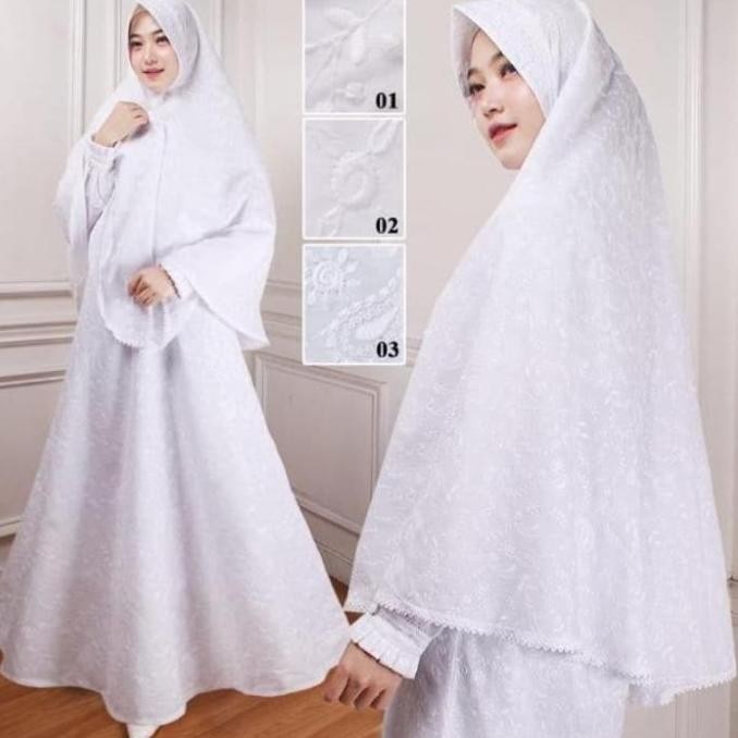 Baju ihrom wanita-baju ihrom gamis dan bergo-gamis putih M-L-XL-XXL