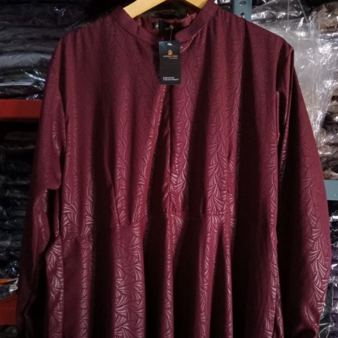gamis embos motif kipas warna marun/gamis murah marun /gamis marun mur