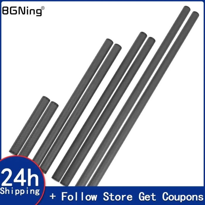 Po 2Pcs 15Mm Carbon Fiber Tube Rod 10Cm 15Cm 25Cm 30Cm 40Cm For Dia 15Mm Rod Rail System Follow