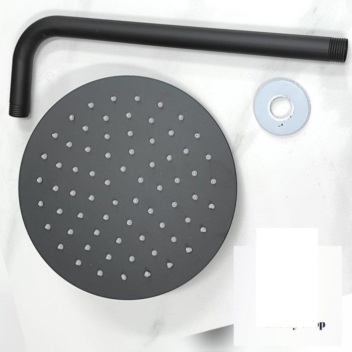 Wall Shower 10 inch Stainless Hitam 10B Rainfall Wall Shower BLack 11B