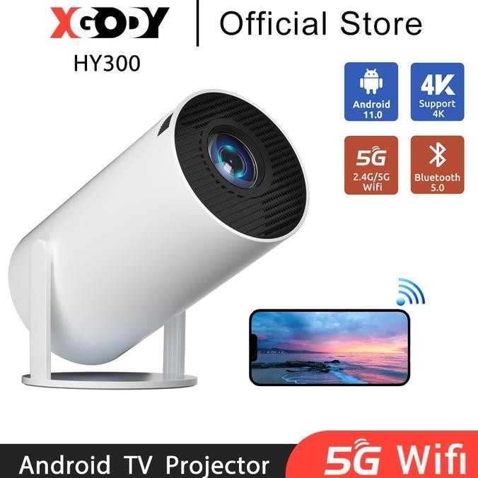 Xgody Hy300 Projector Android 4K Fhd Led 1Gb+8G 1080P Wifi Mini