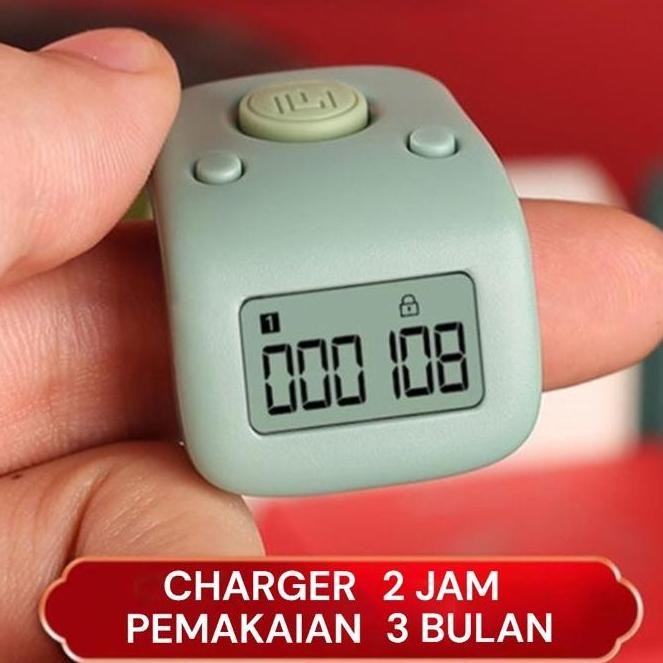 TASBIH DIGITAL RECHARGEABLE GENERASI TERBARU TALLY COUNTER HOLD SILENT