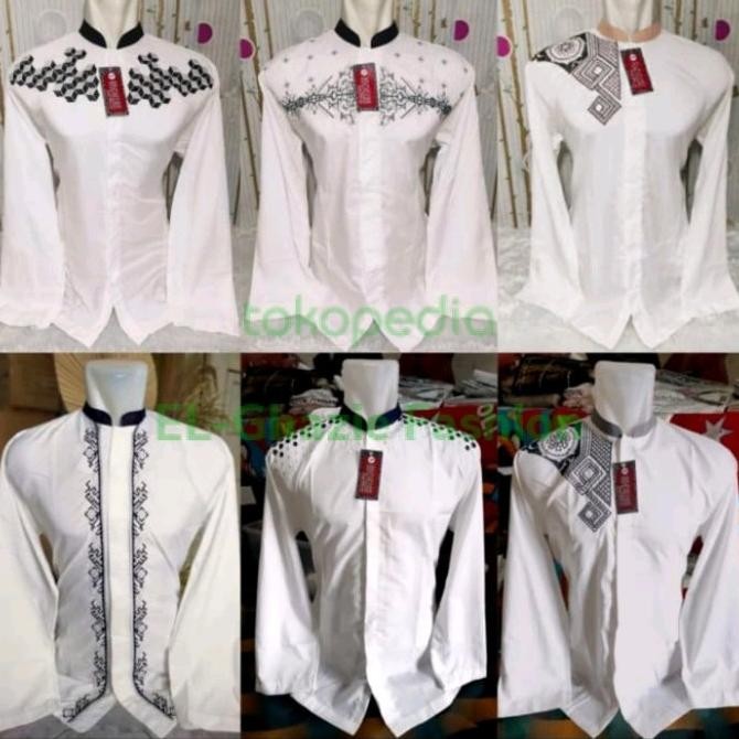 BAJU KOKO LENGAN PENDEK PANJANG PRIA DEWASA / PUTIH / PAKET USAHA